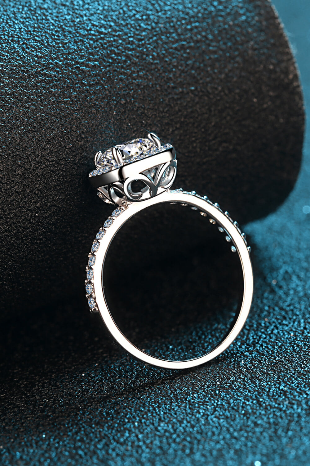 Square Moissanite Ring in Silver for Women