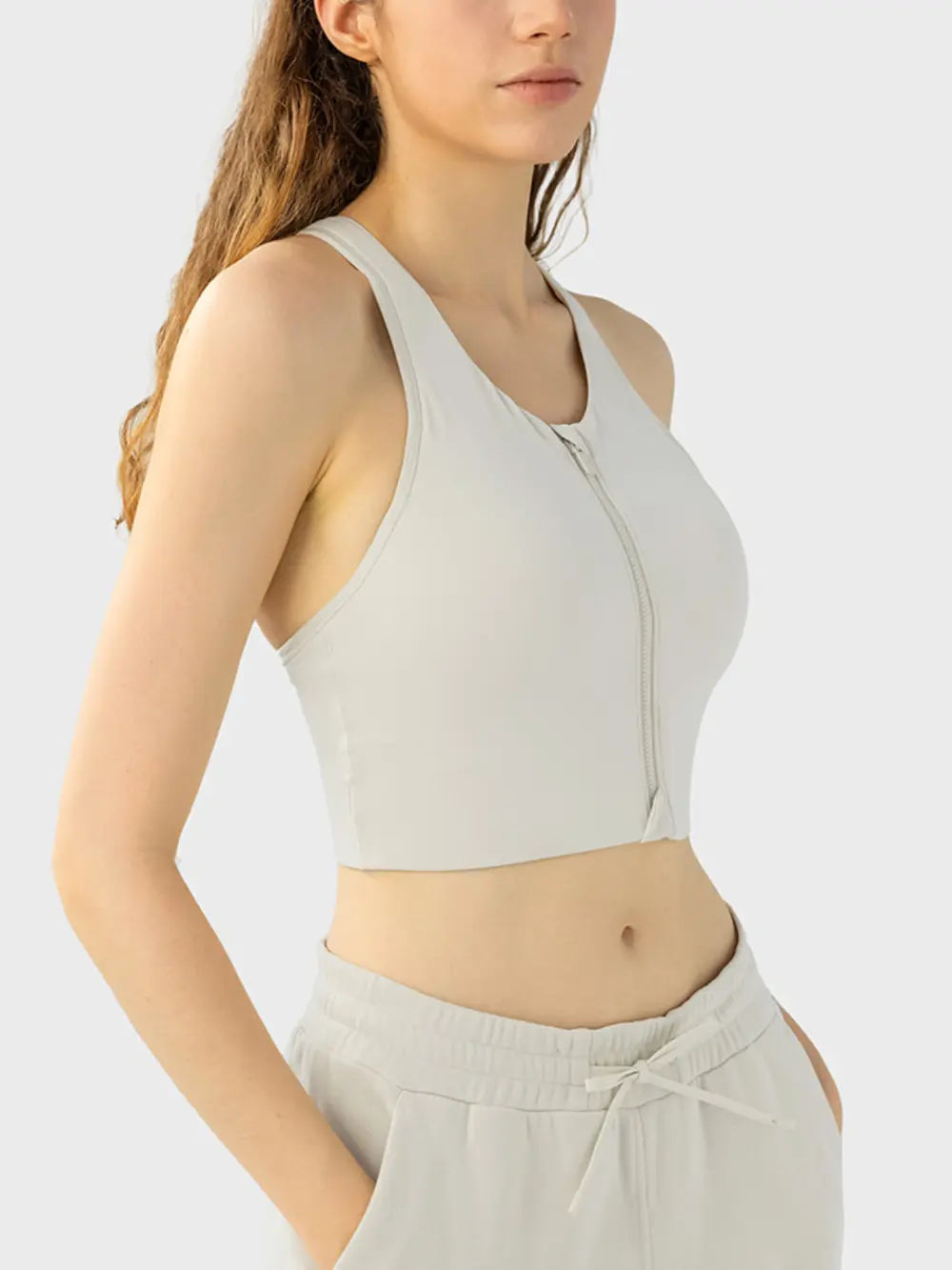 Wide Strap Sport Bra in Ivory for Women