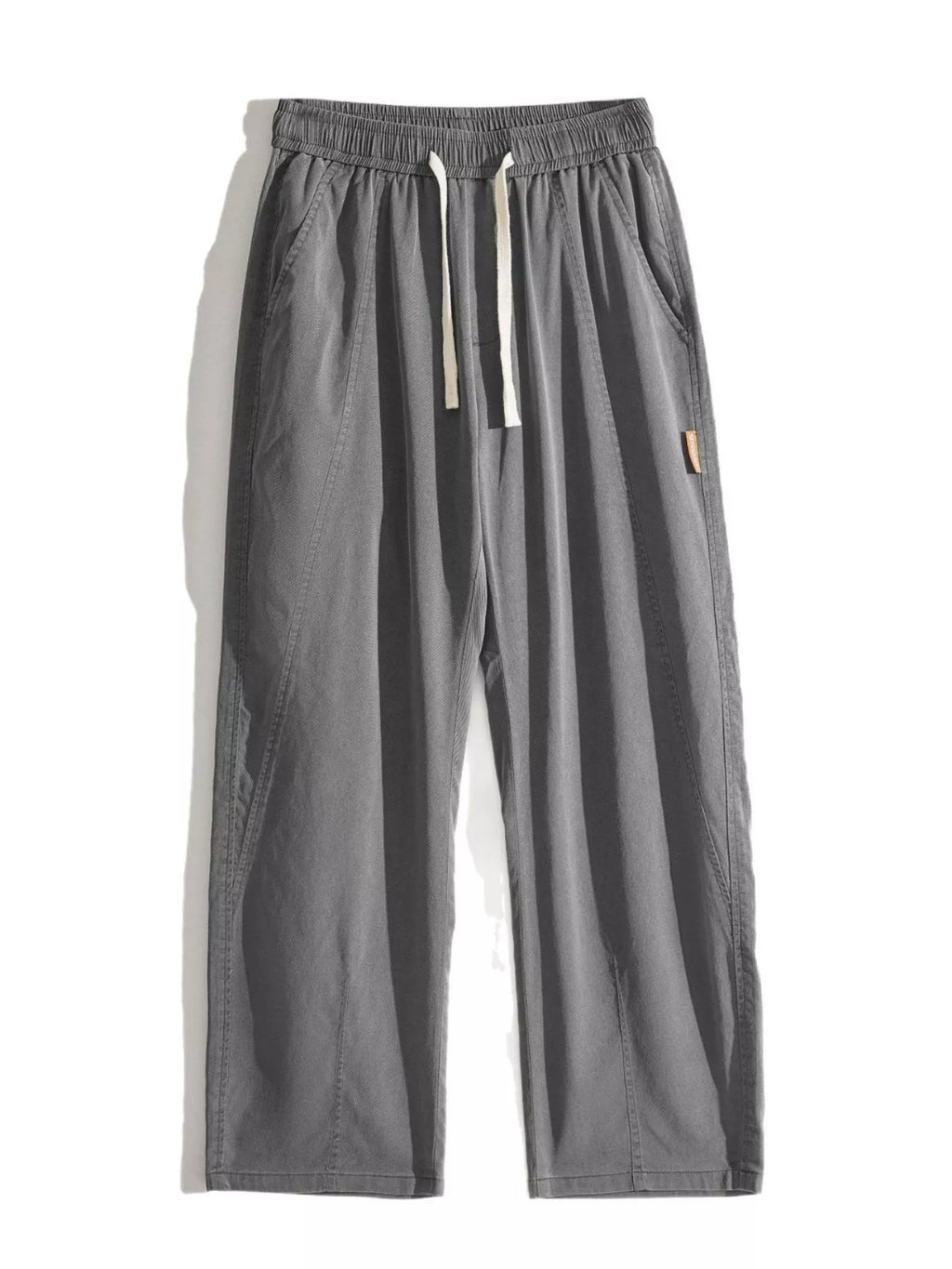 Plus Size Casual Loose Wide Leg Pants in Gray for Men