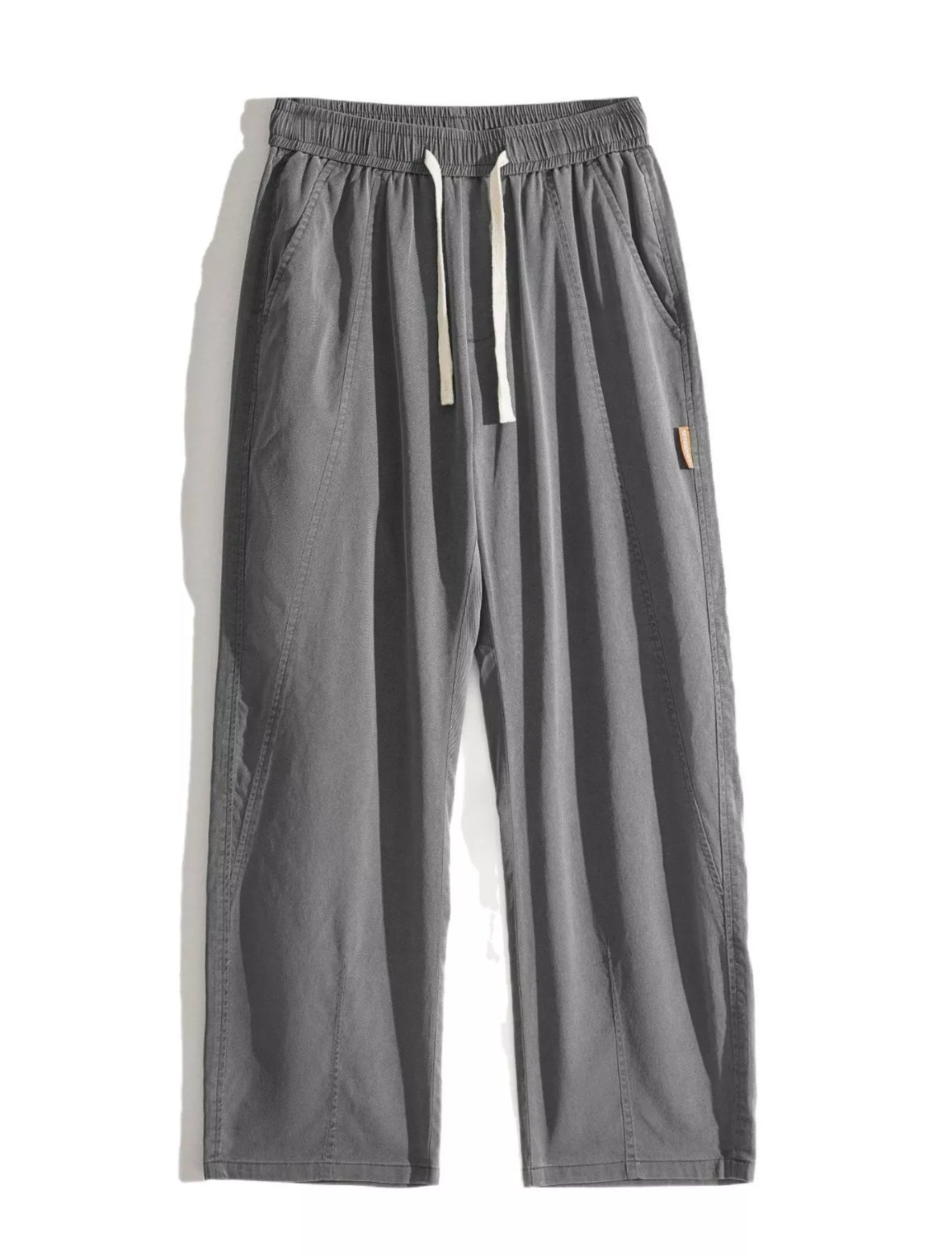 Plus Size Casual Loose Wide Leg Pants in Gray for Men