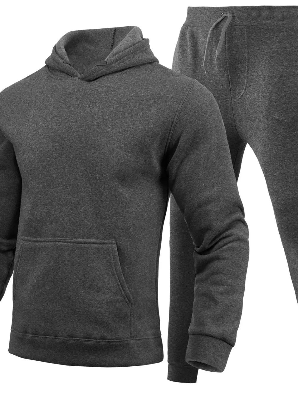 Long Sleeve Hoodie and Pants Set Plus Size in Dusty Pink for Men