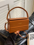 Box-Shaped Crossbody Bag in Brown for Women