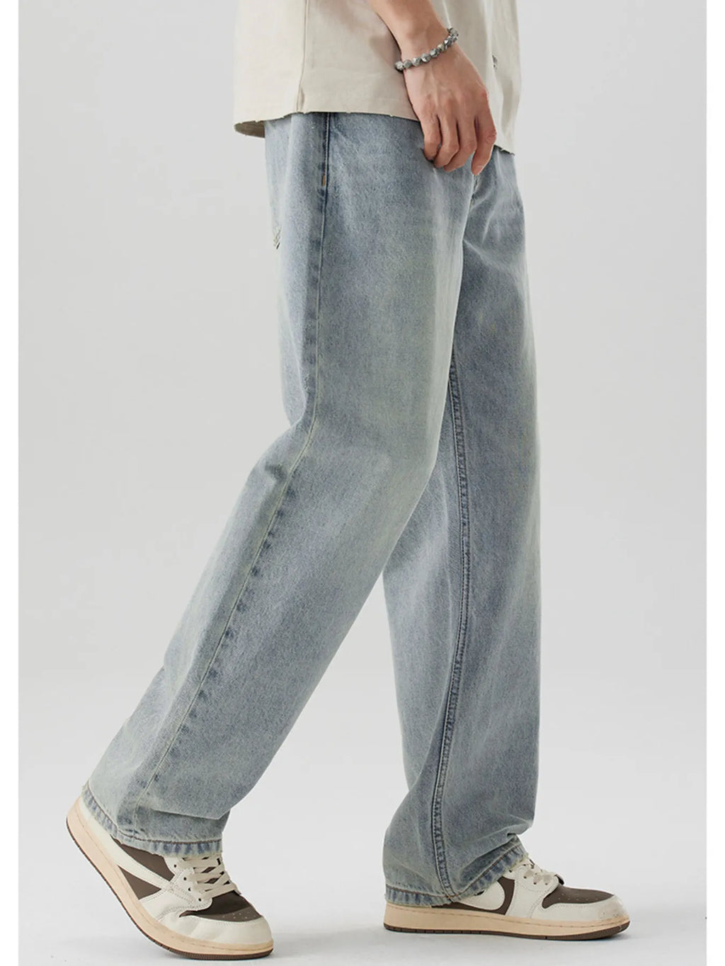 Wash Wide Leg Jeans in Nostalgic Orchid for Men
