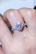 1 Carat Moissanite Heart Ring in White for Women