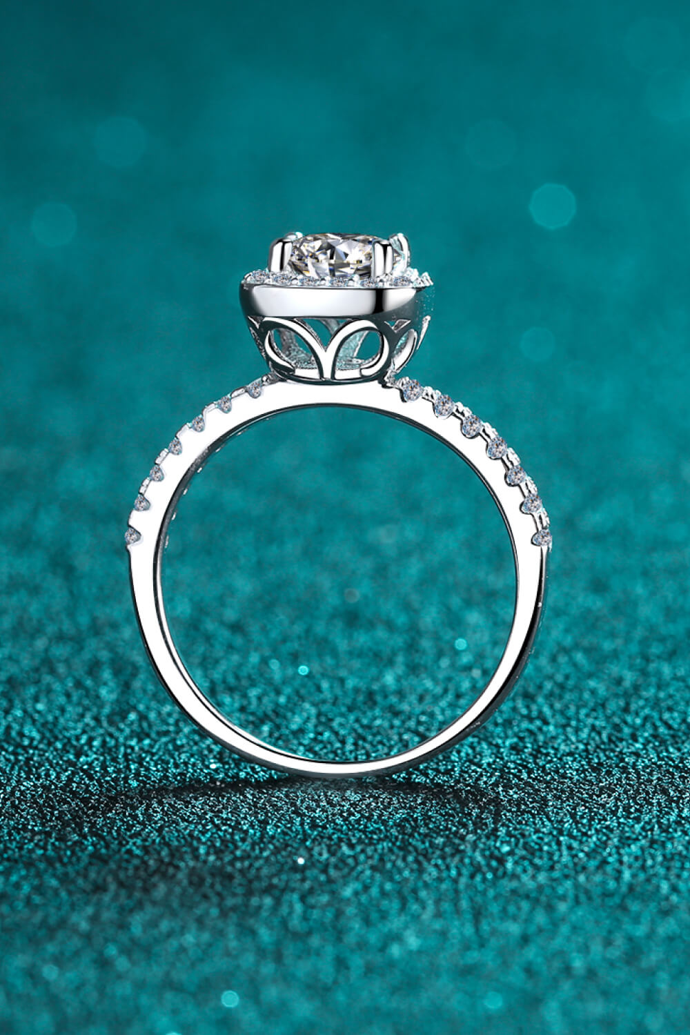 Square Moissanite Ring in Silver for Women