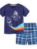 Astronaut Short Sleeve Tee and Shorts Set in Navy for Boys