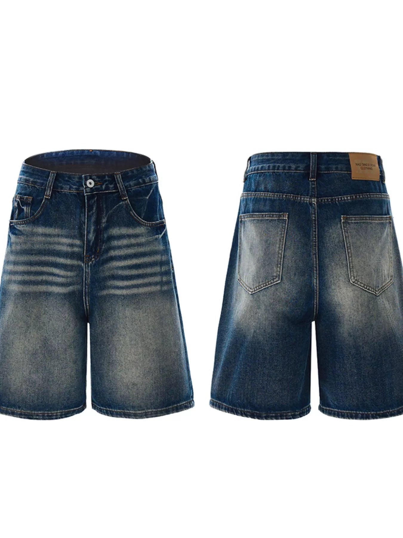 Washed Loose Fit Denim Shorts for Men