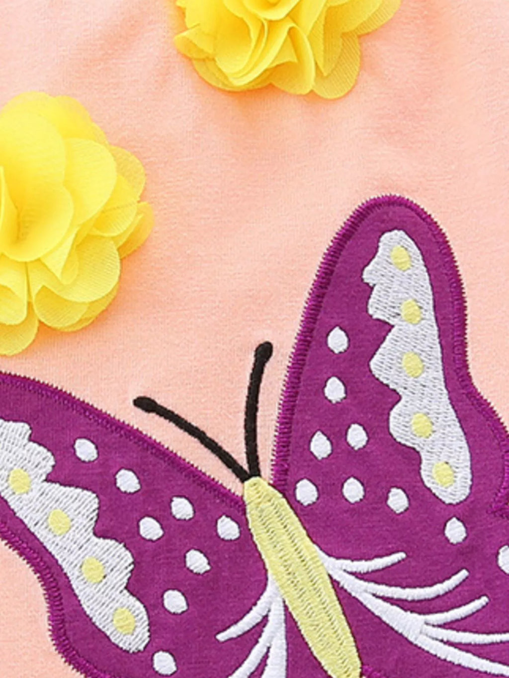 Butterfly Ruffle Sleeve Top & Shorts Set in Watermelon Pink for Girls