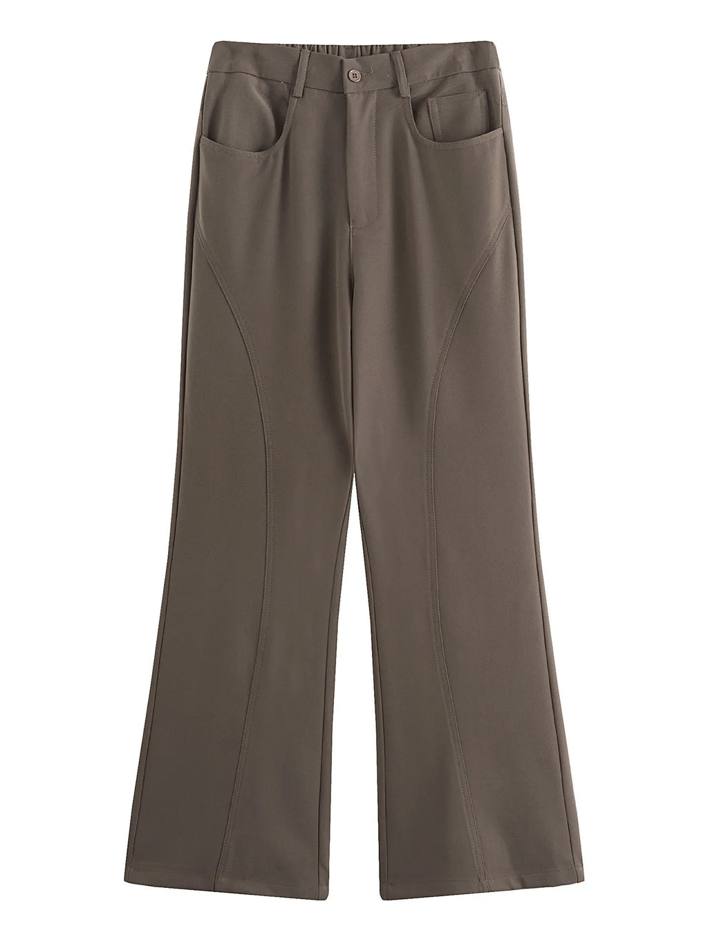 Relaxed Fit Flare Leg Pants Plus Size in Black for Men