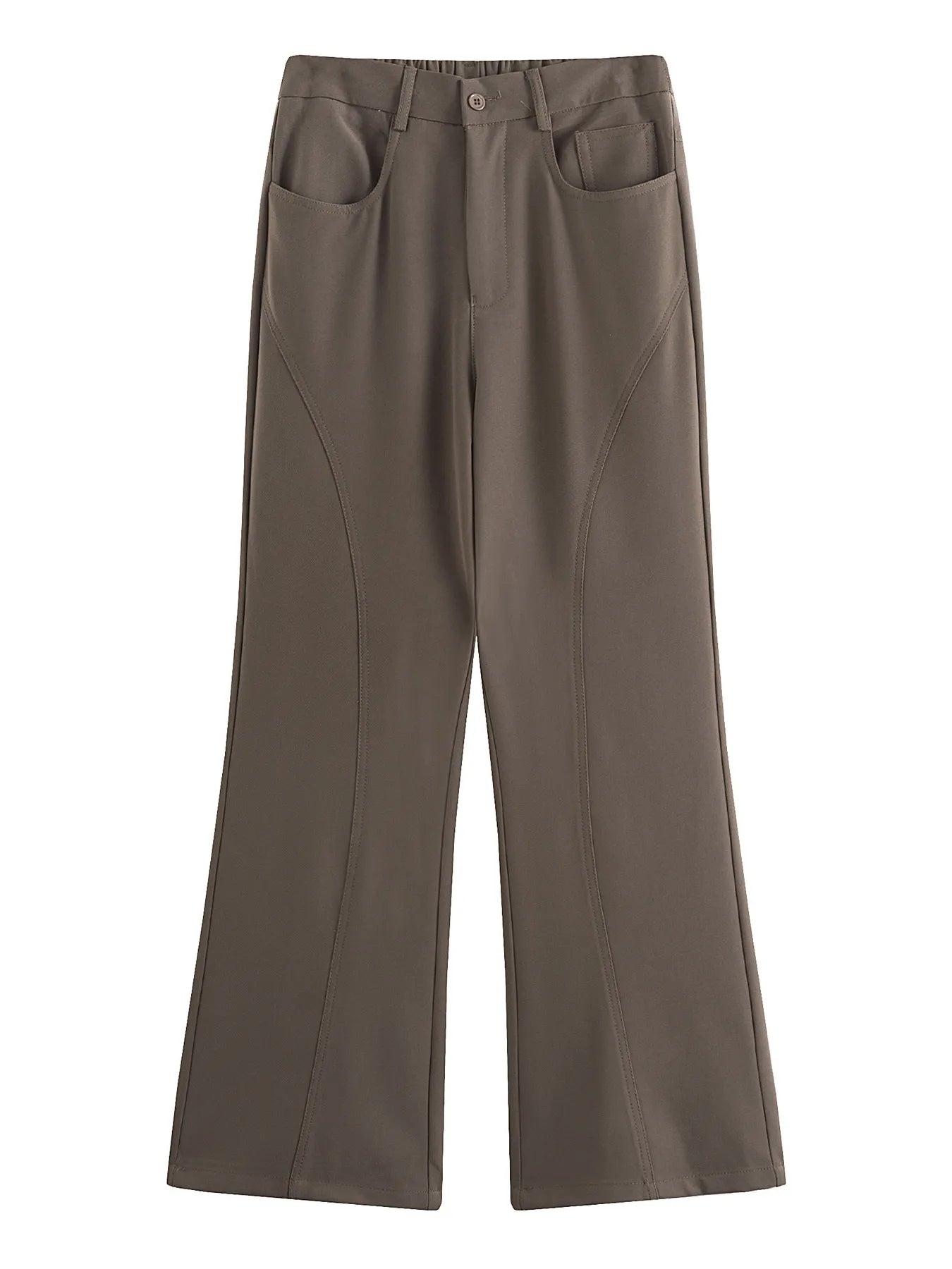 Relaxed Fit Flare Leg Pants Plus Size in Black for Men