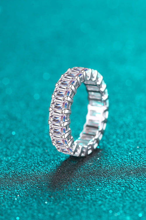 10.5 Carat Moissanite Rhodium-Plated Ring in Silver for Women
