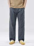 Wide Leg Casual Pants Plus Size in Gray Blue for Men