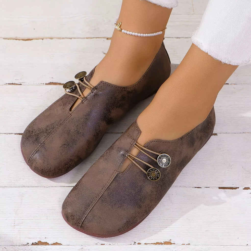 Round Toe Slip-Ons in Blue for Women