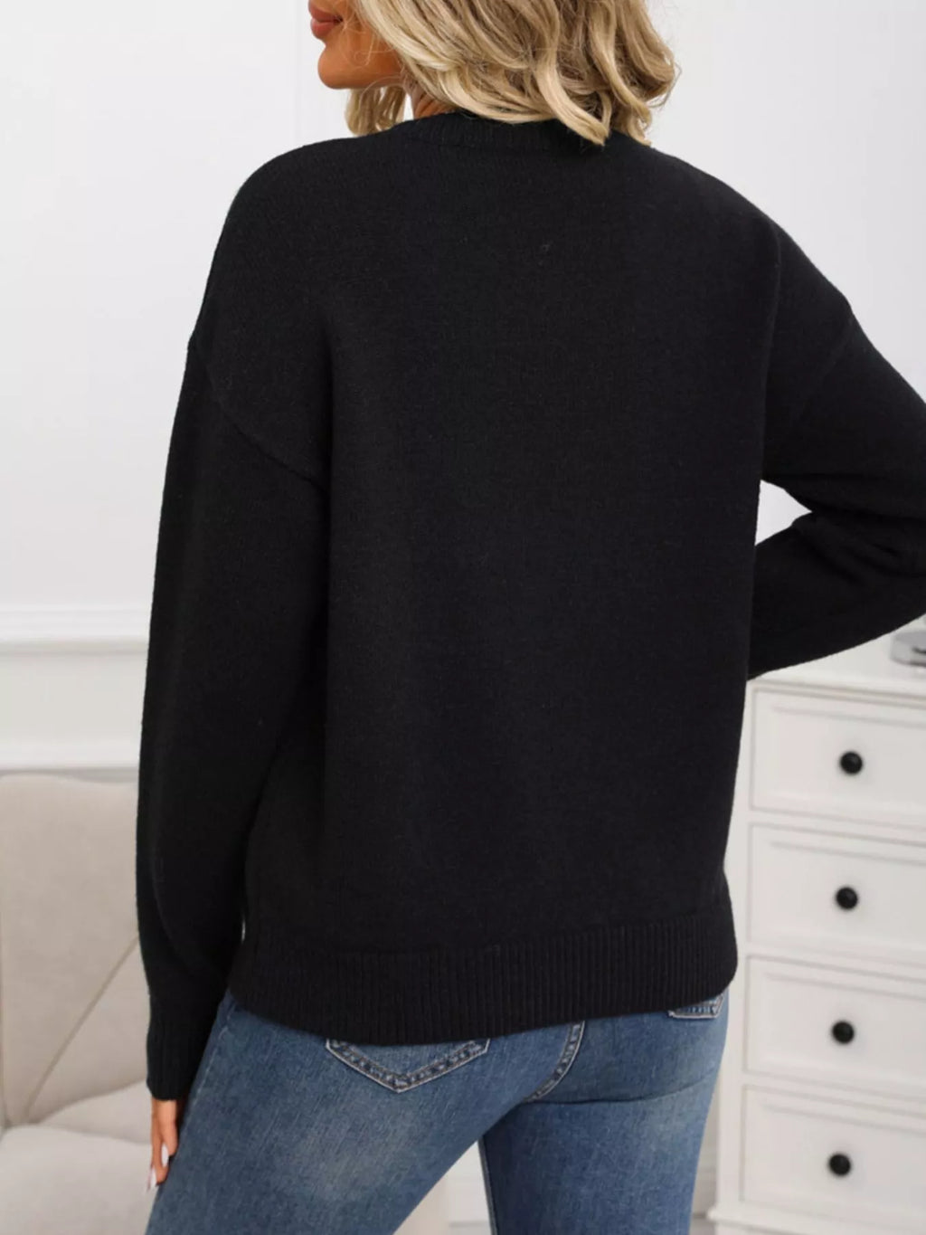 Cherry Round Neck Sweater in Pink for Women