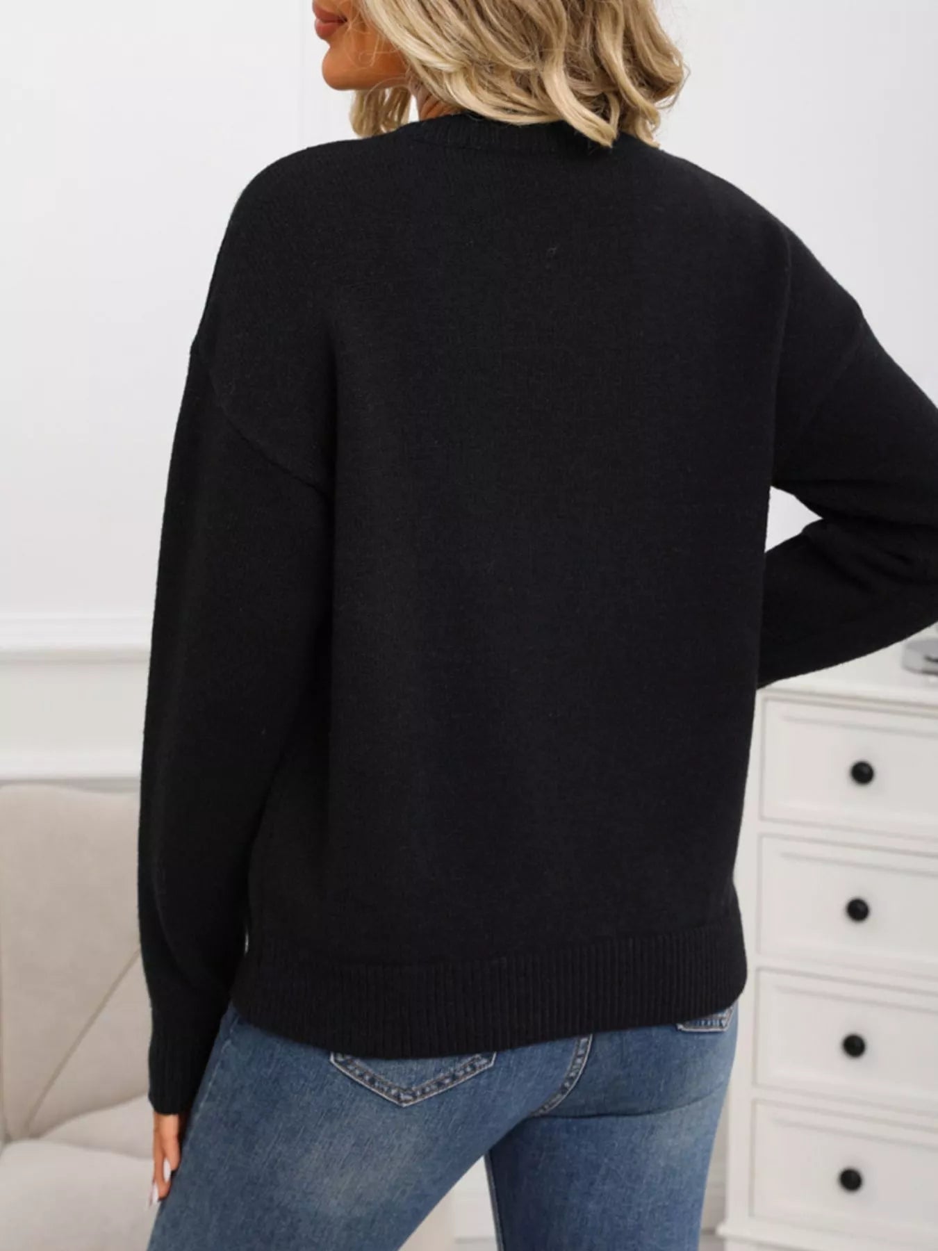 Cherry Round Neck Sweater in Pink for Women