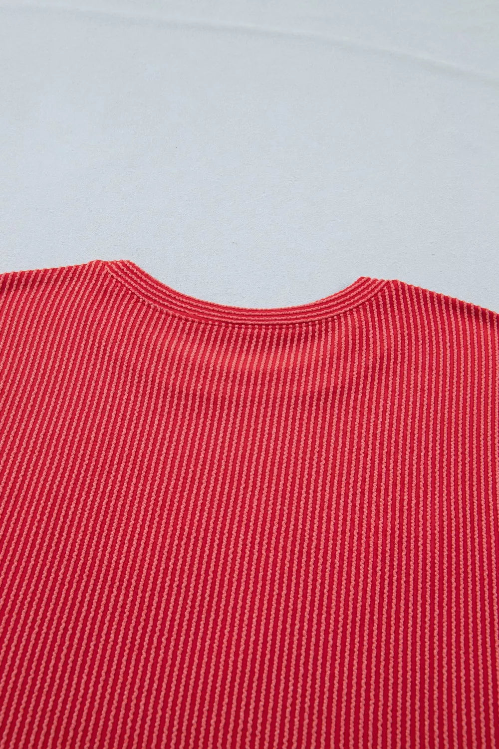 Twisted Rib Vintage USA Letter Printed T-Shirt for Women