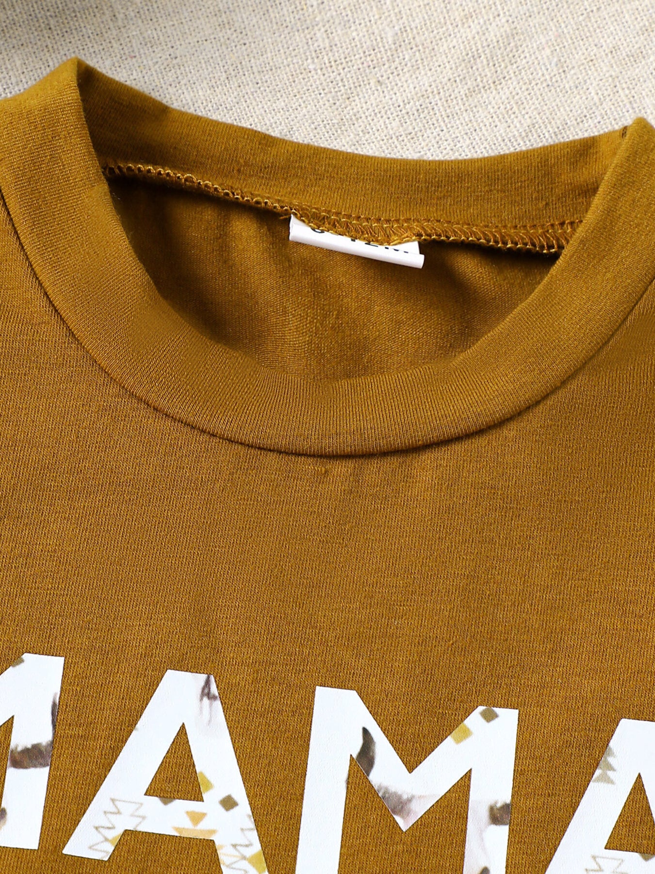 Mama Boy Graphic Casual Tee and Shorts Set in Caramel for Boys