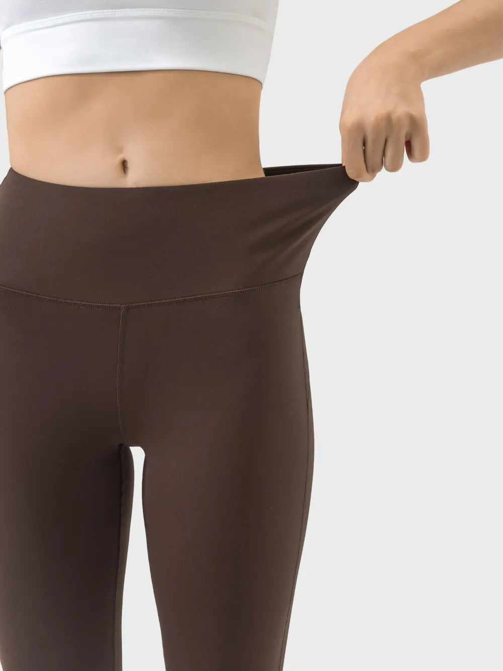 High Waist Active Pants in Mocha in Chocolate for Women