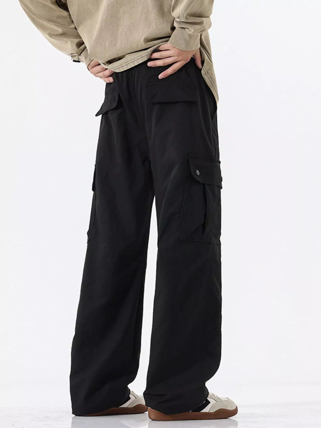Loose Fit Cargo Pants Plus Size in Black for Men