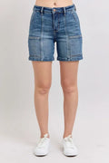 High Rise Denim Shorts Plus Size in Medium for Women