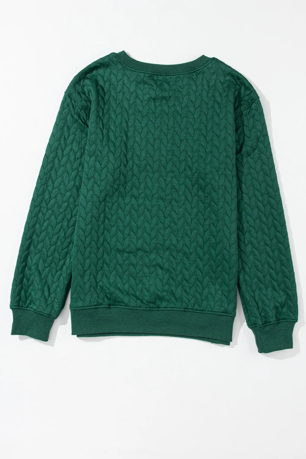 Plus Size Merry and Cable Knit Pullover Sweatshirt in Black for Women