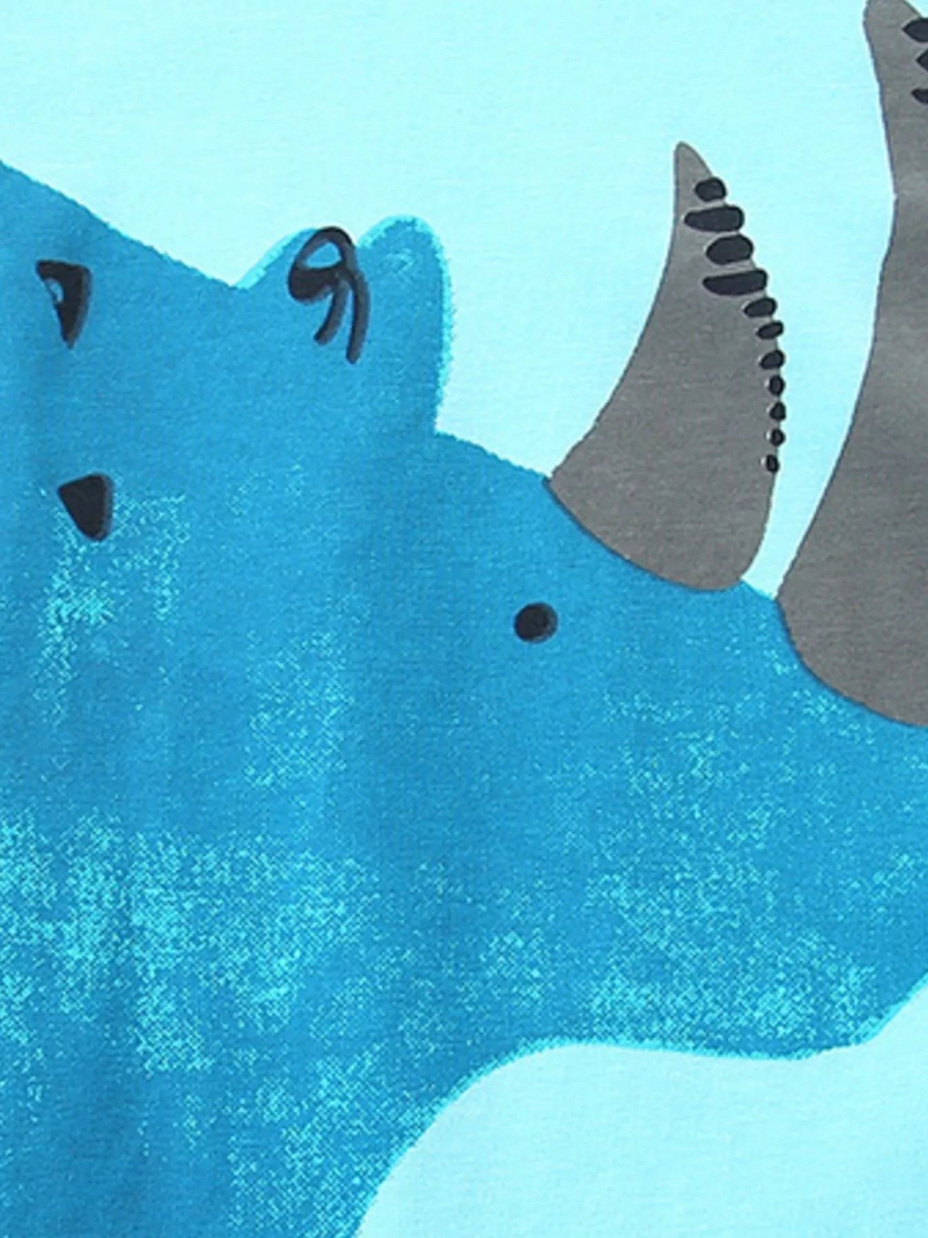 Rhino Graphic Tee & Plaid Shorts Set in Pastel Blue for Boys