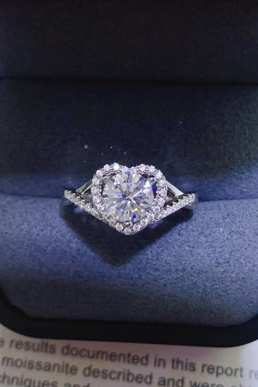 Adored 1 Carat Moissanite 925 Sterling Silver Heart Ring in Green for Women