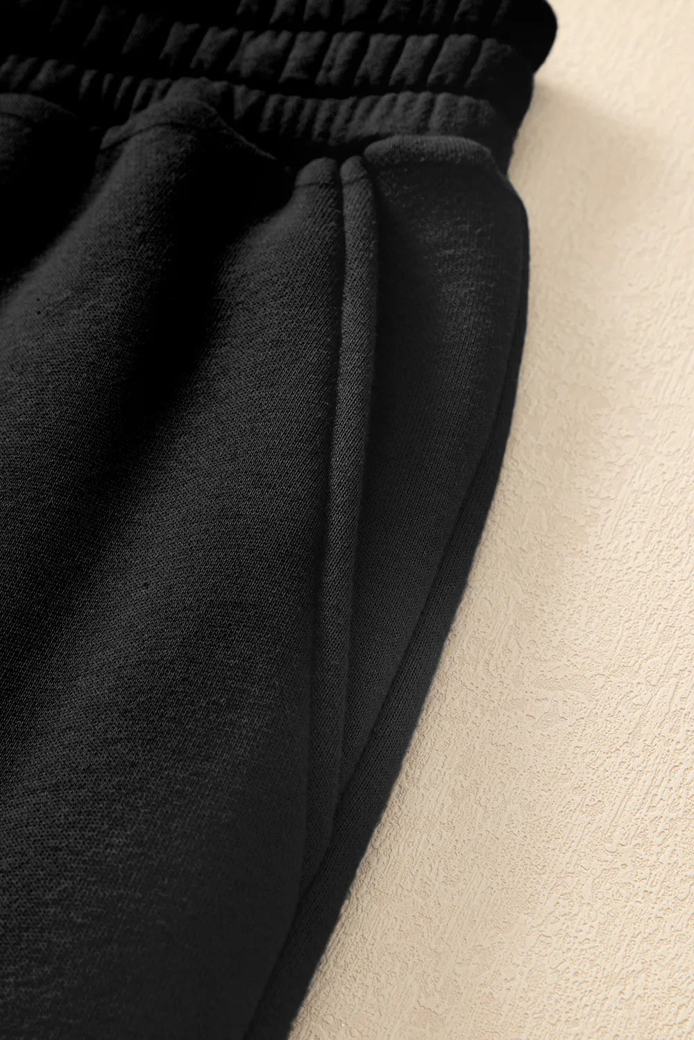 Pocketed Elastic Waist Active Joggers in Black for Women