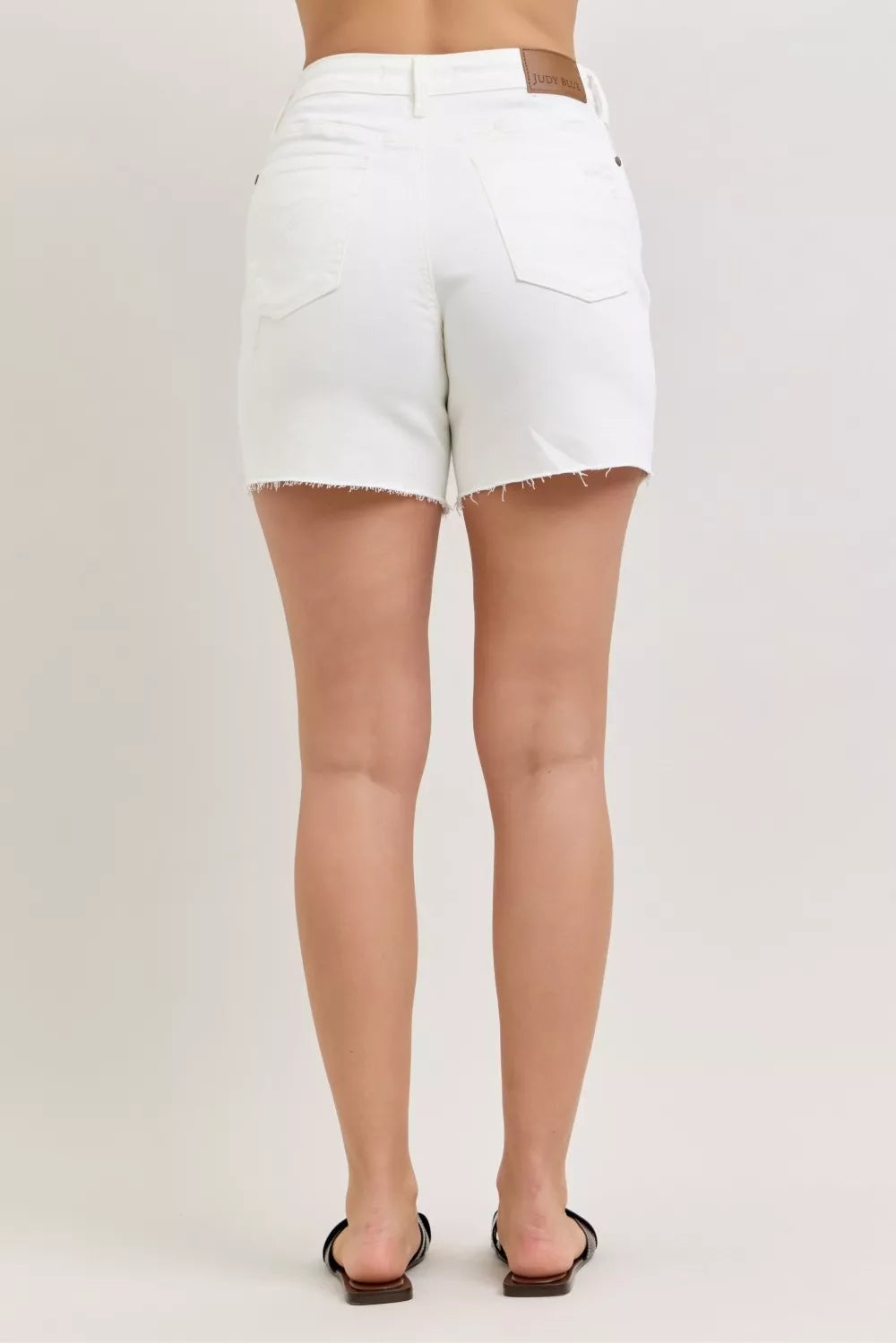 High Waist Rigid Magic Dad Short with Cell Phone Back Pocket for Women