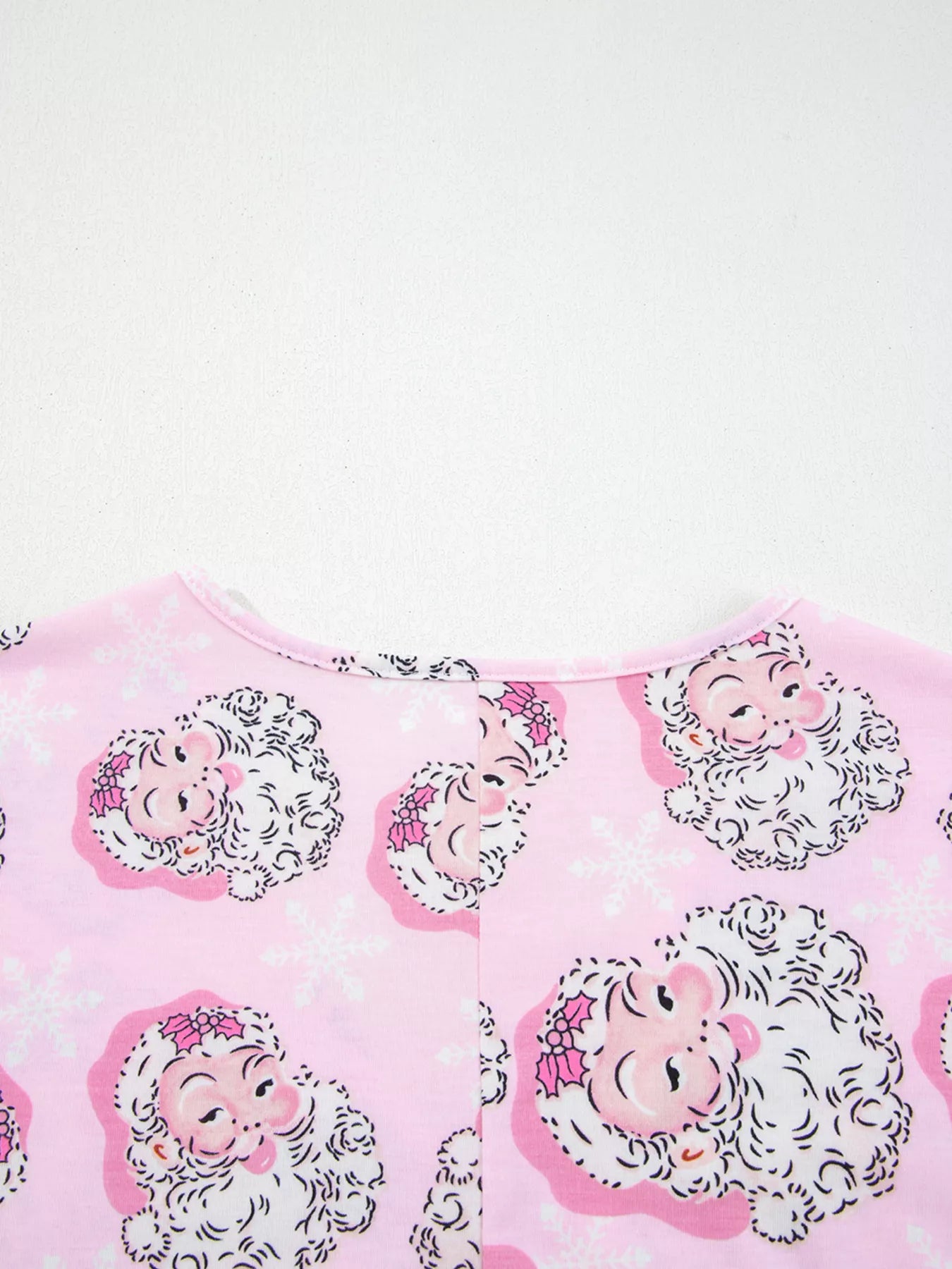 Santa Claus Print V Neck Tee Drawstring Pants 2pcs Lounge Set for Women