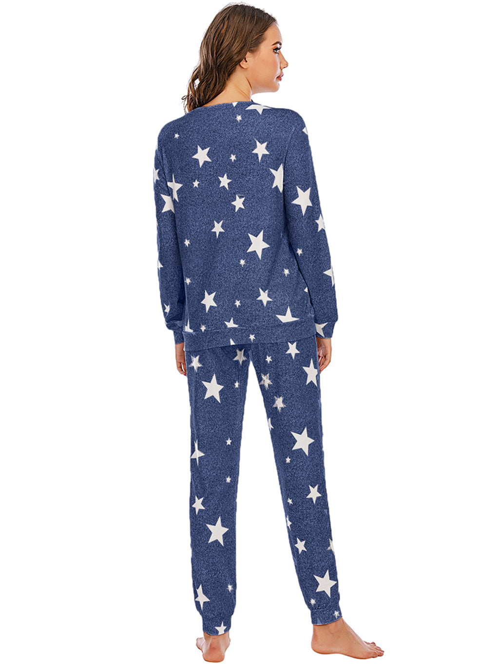 Star Top and Pants Lounge Set in Charcoal for Women