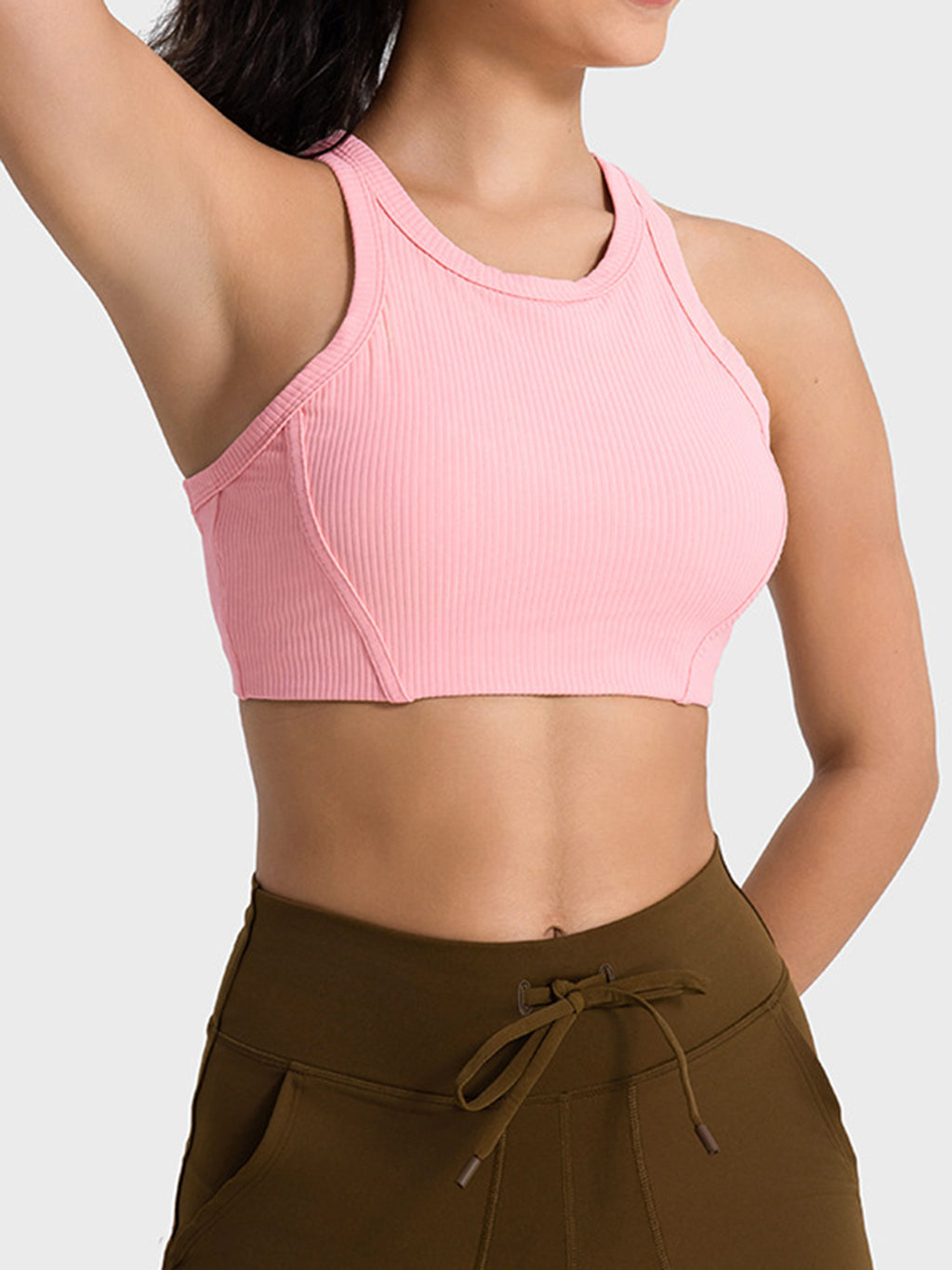 Wide Strap Cropped Sport Tank in Sky Blue for Women