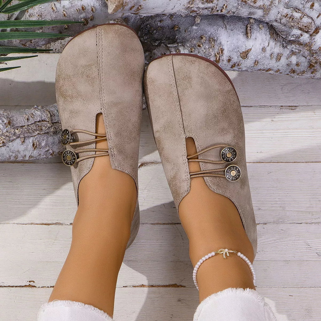 Round Toe Slip-Ons in Blue for Women