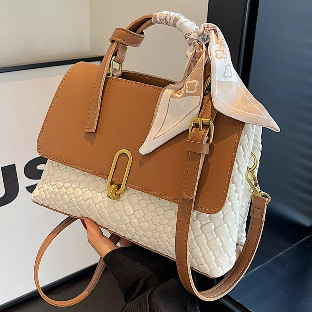 Textured Flap Crossbody Bag for Women