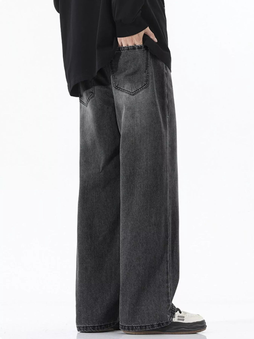 Wide-Leg Relaxed Fit Jeans Plus Size in French Blue for Men