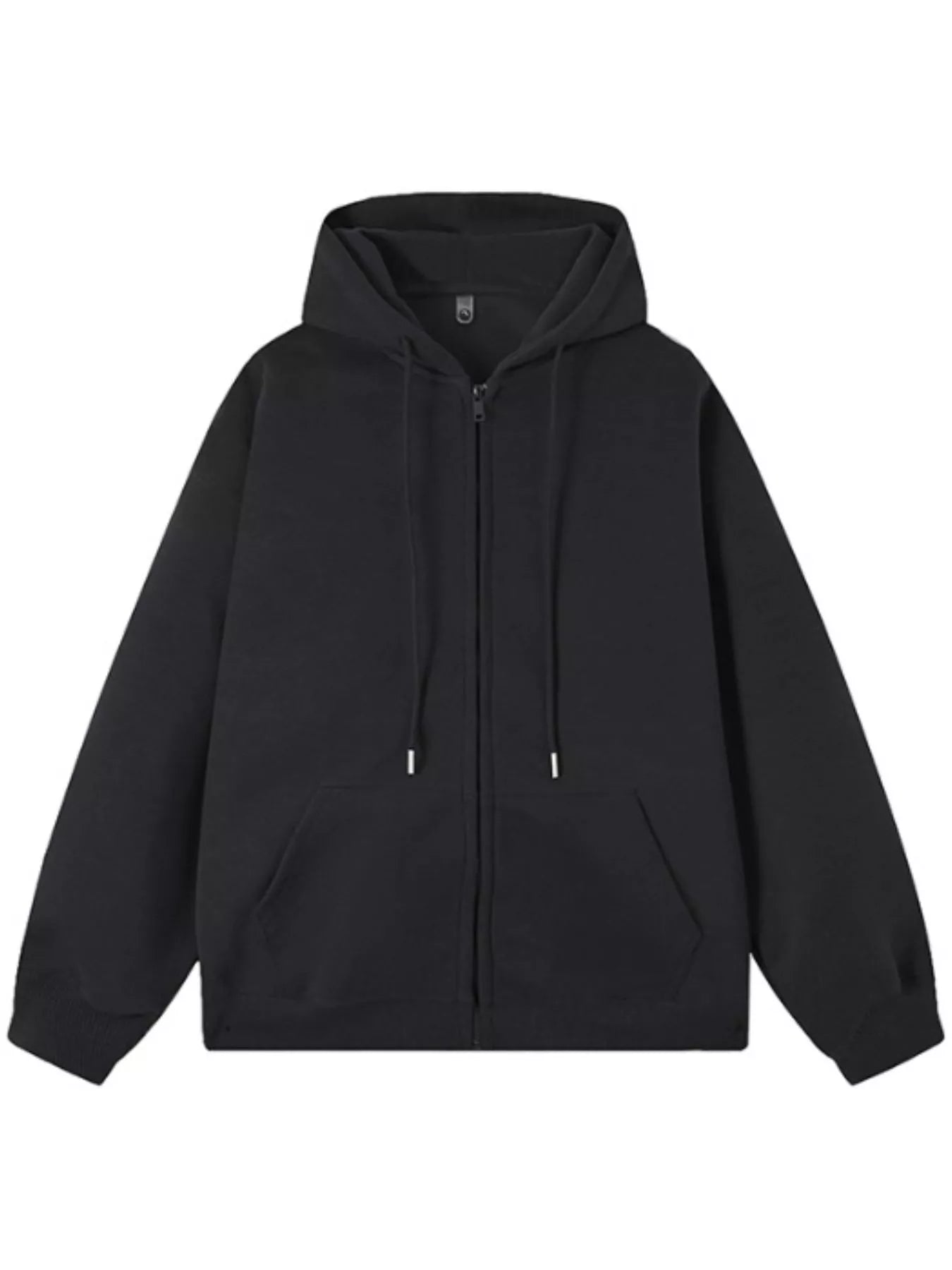 Casual Loose Fit Zip-Up Hoodie in Pink for Men