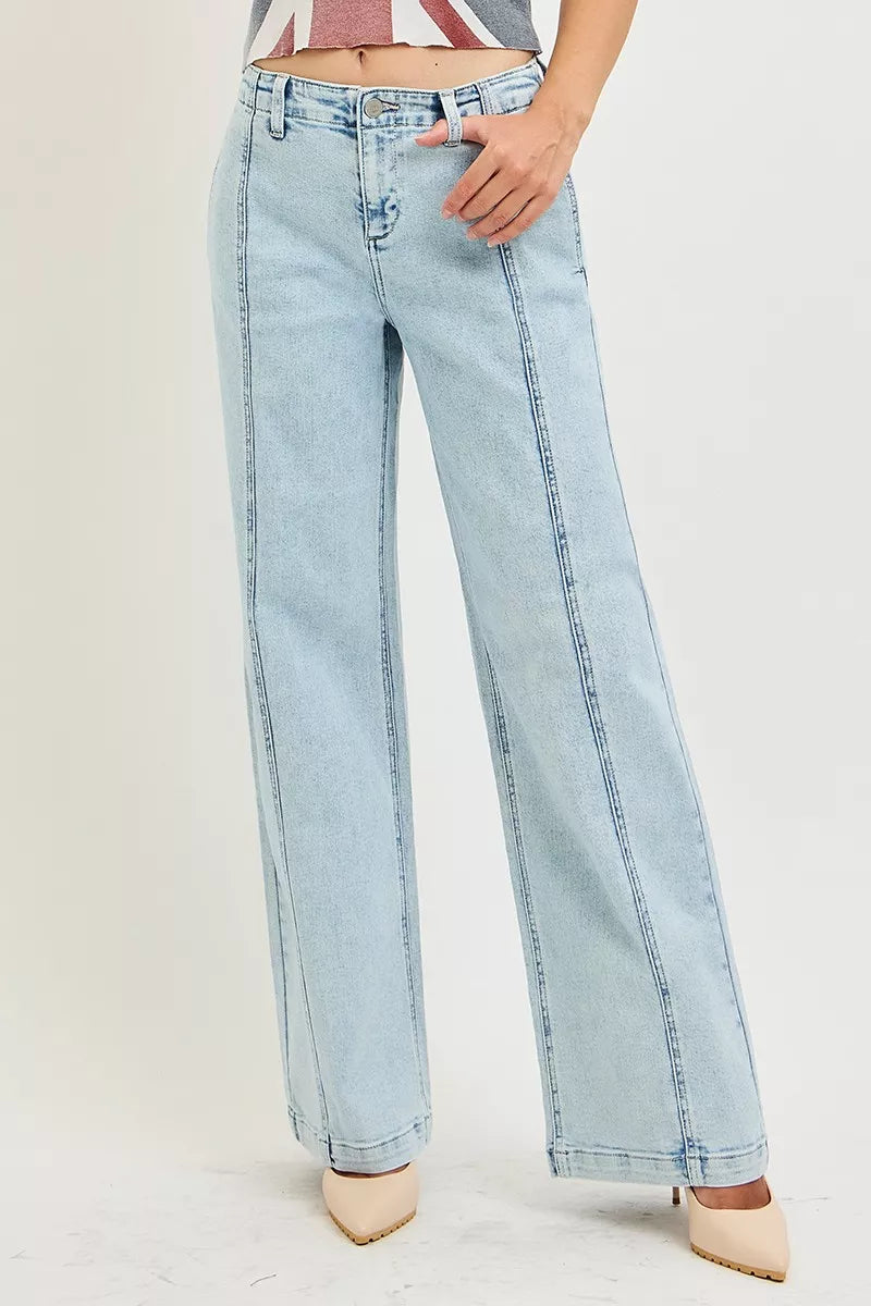 Slouchy Wide Leg Jeans in Acid Light for Women