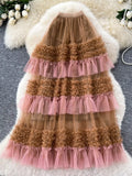 Ruffle Tulle Skirt in Green for Women