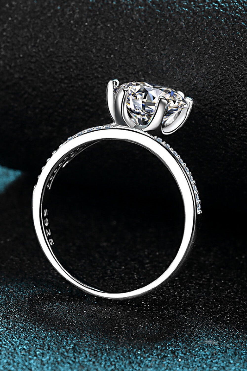 3 Carat Moissanite 6-Prong Ring in Silver for Women