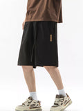 Drawstring Casual Loose-Fit Pants Plus Size in Black for Men