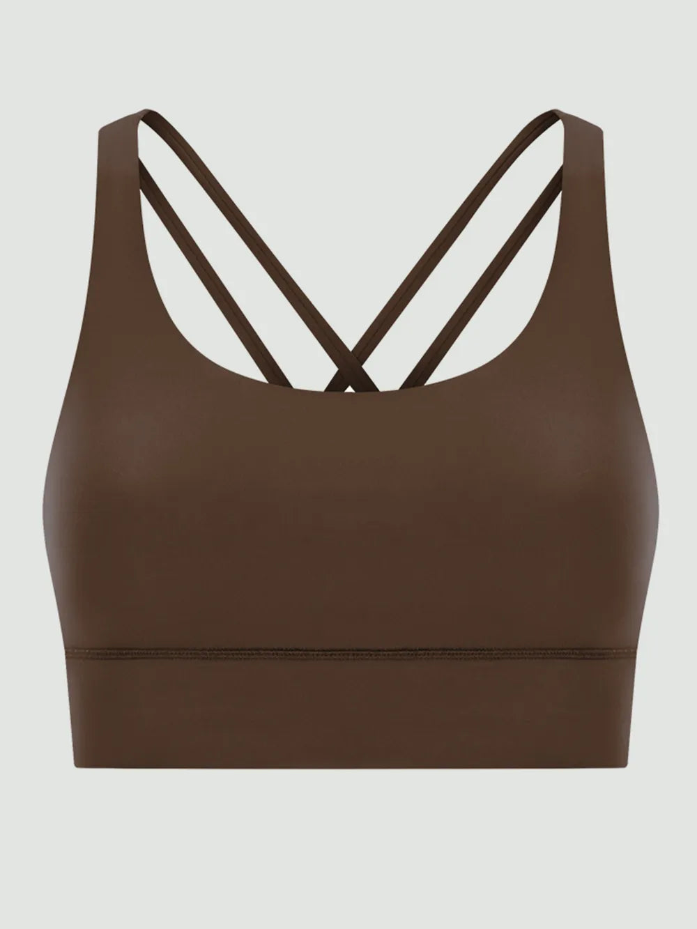 Crisscross Scoop Neck Active Tank in Brown for Women