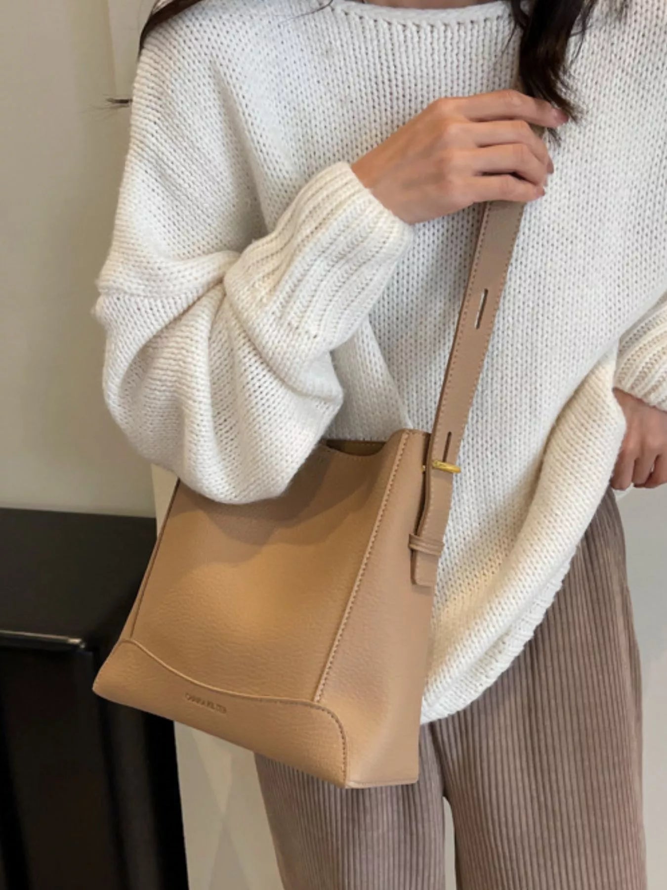 Leather Adjustable Strap Crossbody Bag for Women