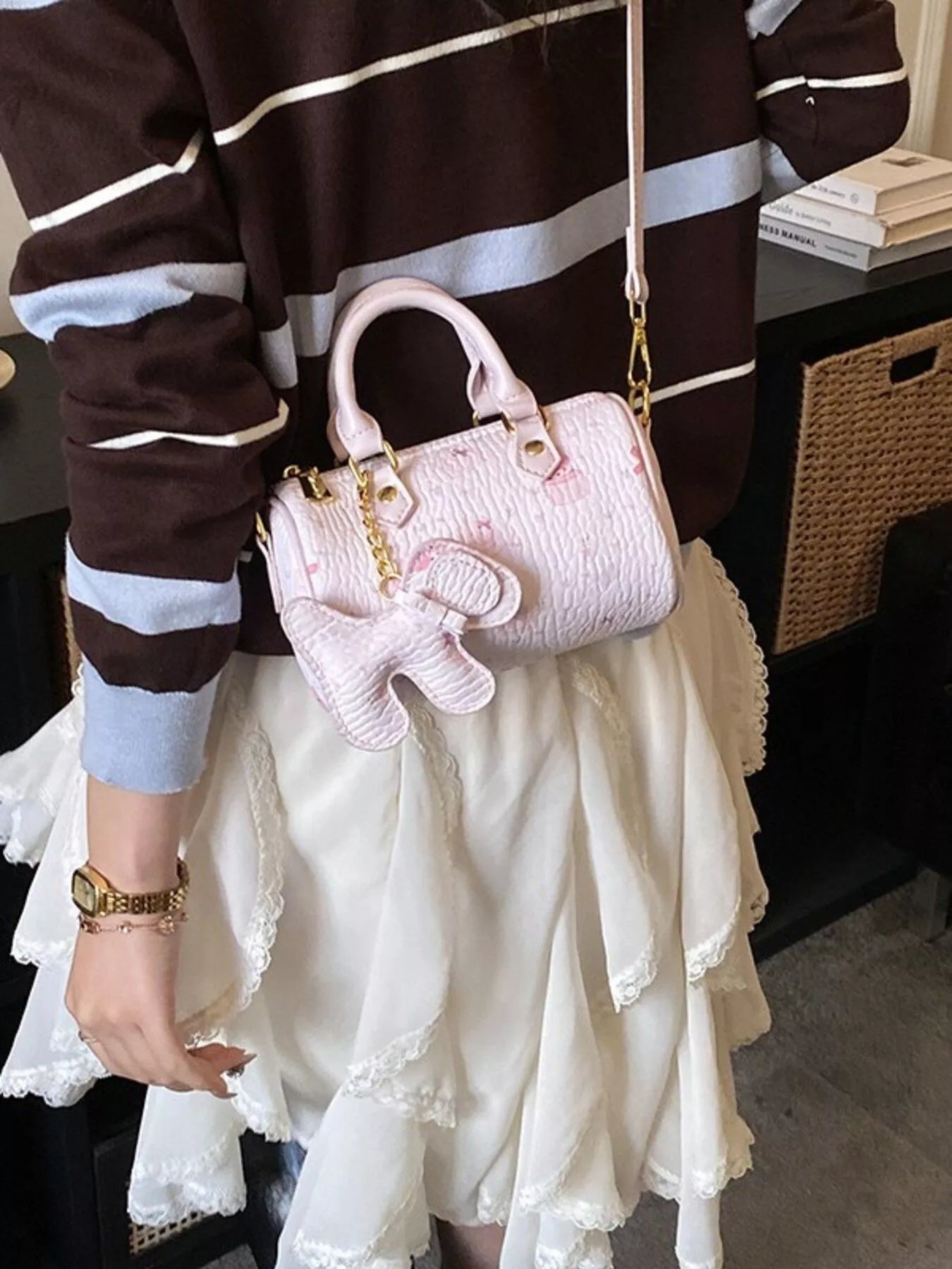 Barrel Crossbody Bag in Pink for Women