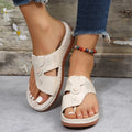 Cutout Wedge Sandals in Leopard Print for Women