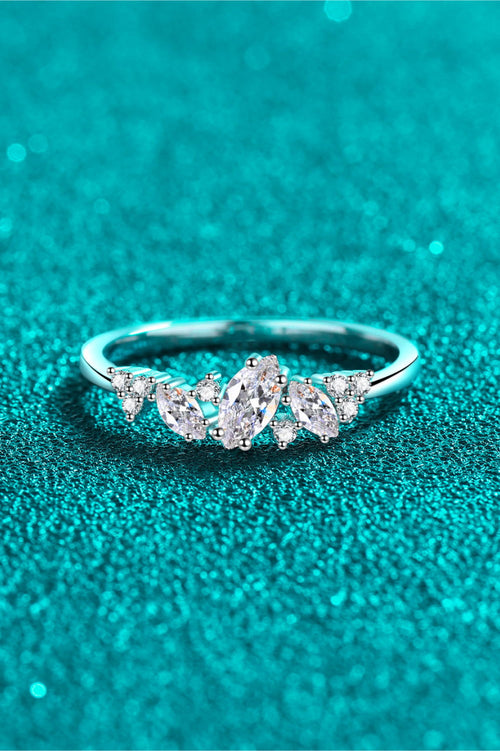 Adored Moissanite Rhodium-Plated Ring in Silver for Women