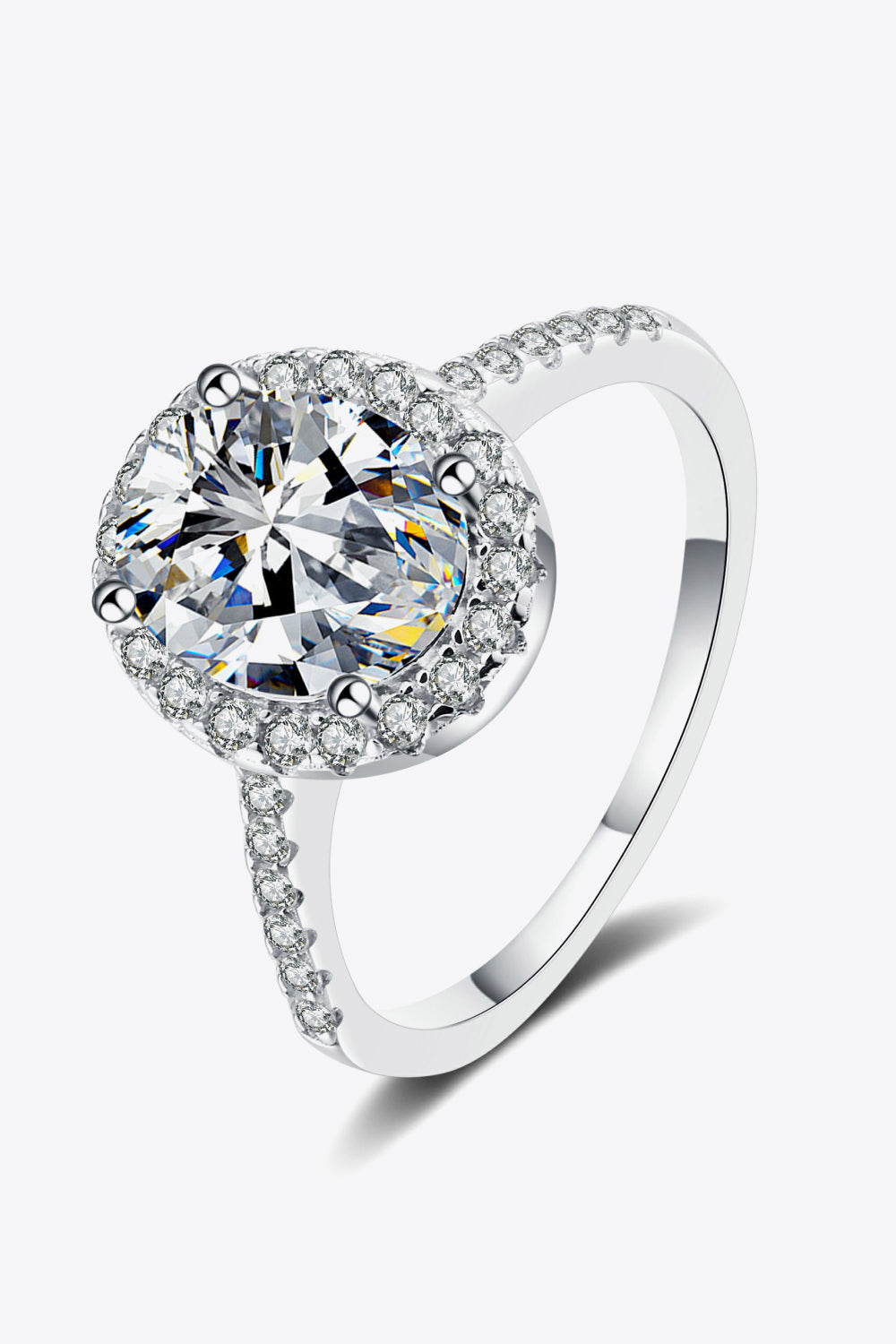 2 Carat Moissanite 925 Sterling Silver Halo Ring in Classic for Women