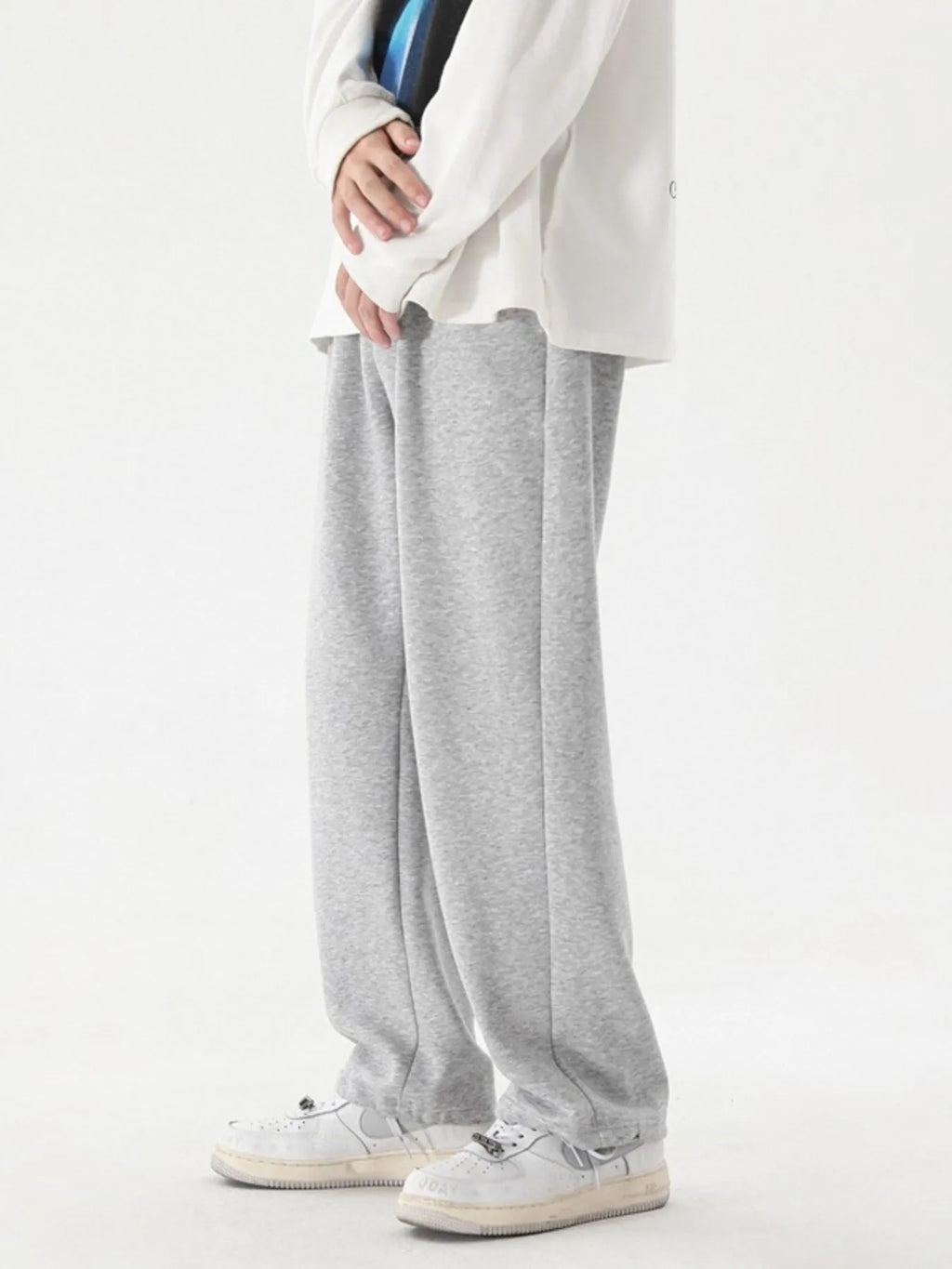 Plus Size Casual Loose-Fit Sweatpants in Gray for Men