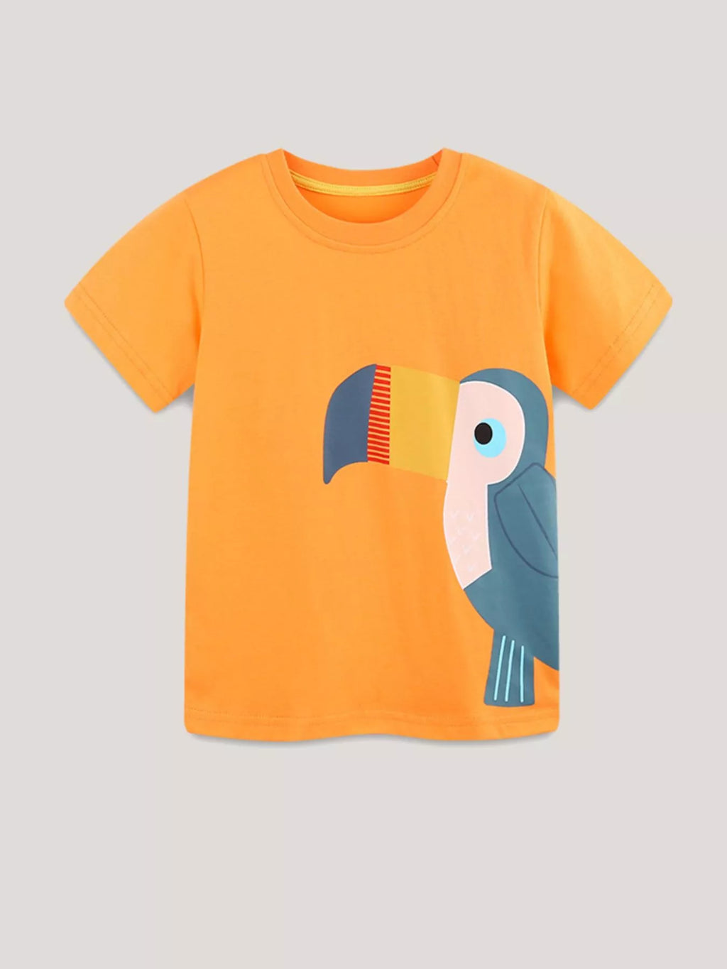 Toucan Graphic Round Neck Tee in Sherbet for Boys