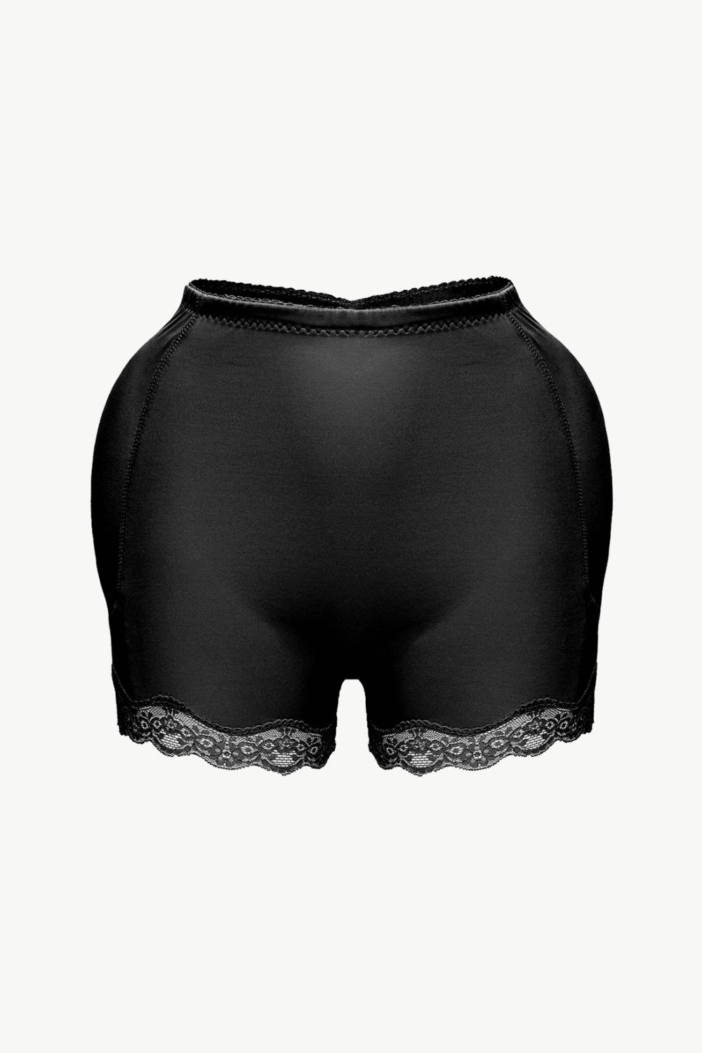 Plus Size Lace Trim Shaping Shorts in Black for Women