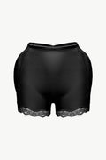 Plus Size Lace Trim Shaping Shorts in Black for Women
